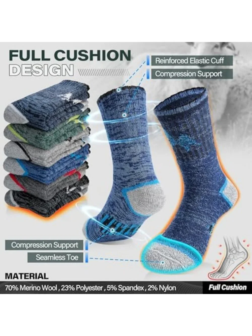Cozy Merino Wool Hiking Crew Socks for Kids | Boys & Girls Athletic Comfort